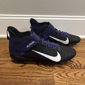 Nike Alpha Menace Pro 2 Mid Purple Black Football Cleat Men's Size 16 BV3945-500